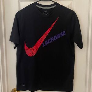 Nike Dri-Fit T-Shirt with Red and Purple Lacrosse Design